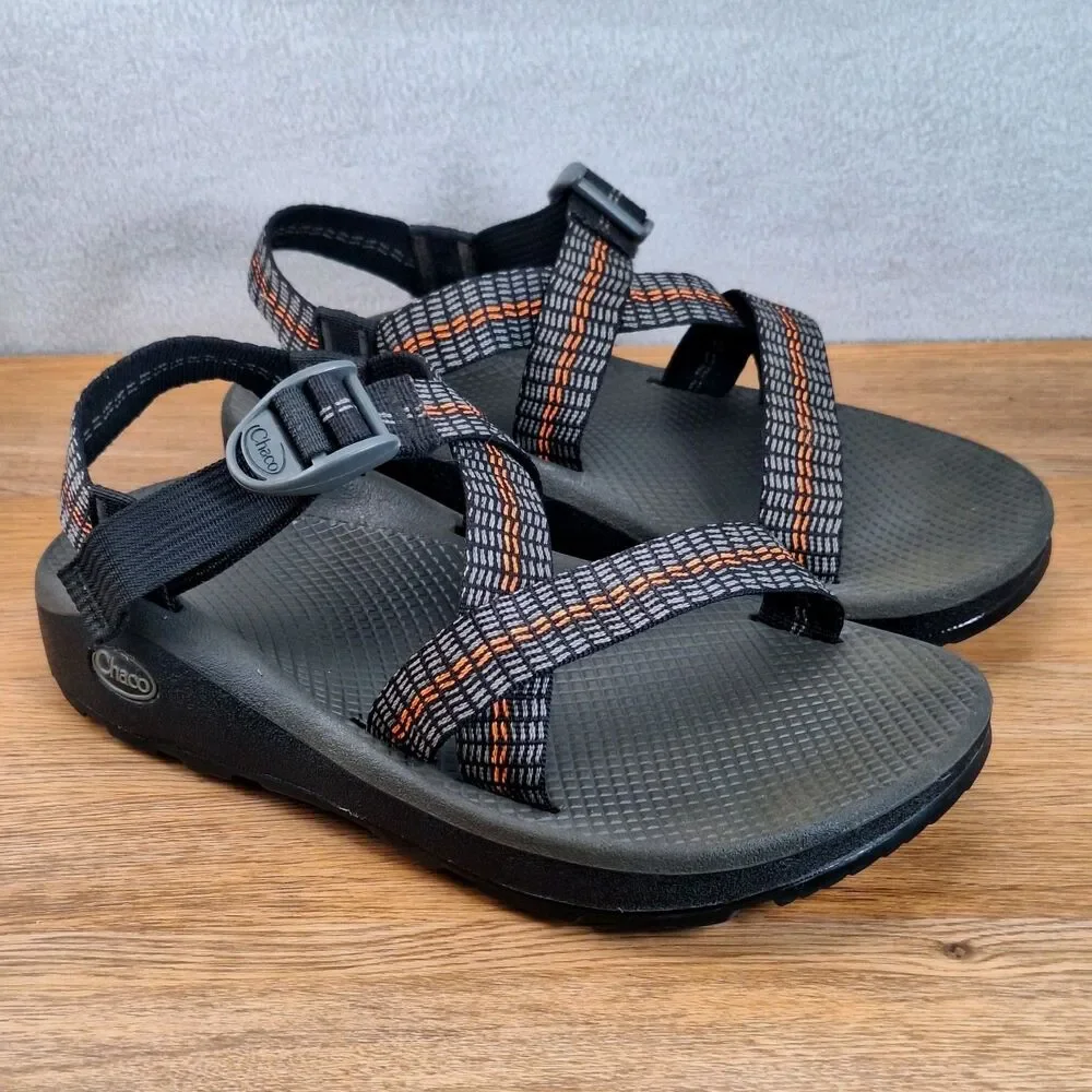 Chaco Z/Cloud Men's 8 Sport Sandals Traffic Orange Gray Webbing Adjustable